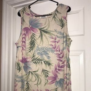 Darian dress with leaves pattern